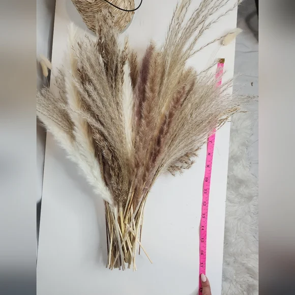 Rustic Pampas Grass Arrangement in Woven/Glass Vase - Picture 3 of 6